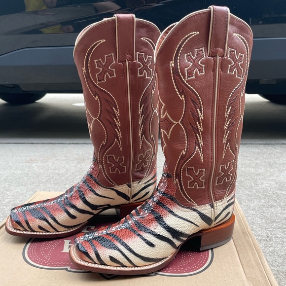 Nocona Boots Black Tiger Ray size 8.5 - Picture 2 of 10